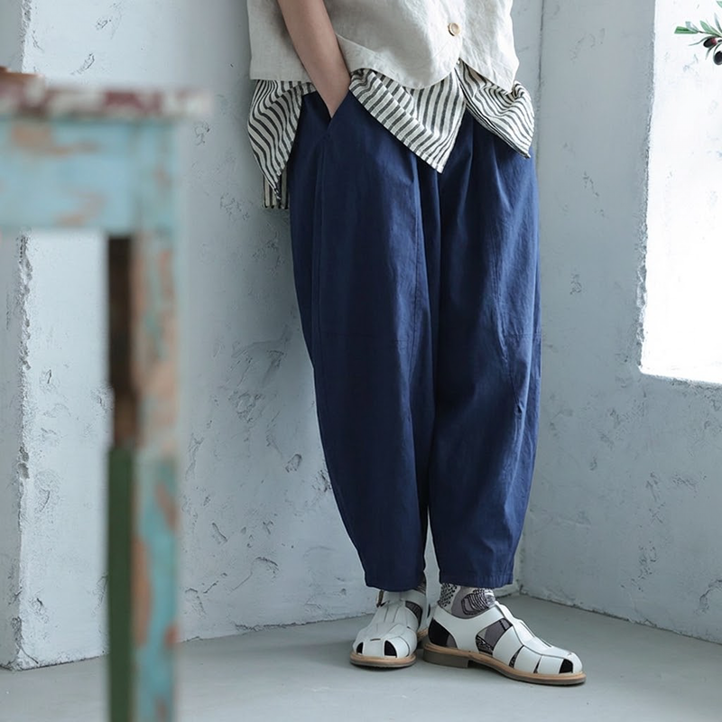 リラックス感 無地 カジュアルパンツ
