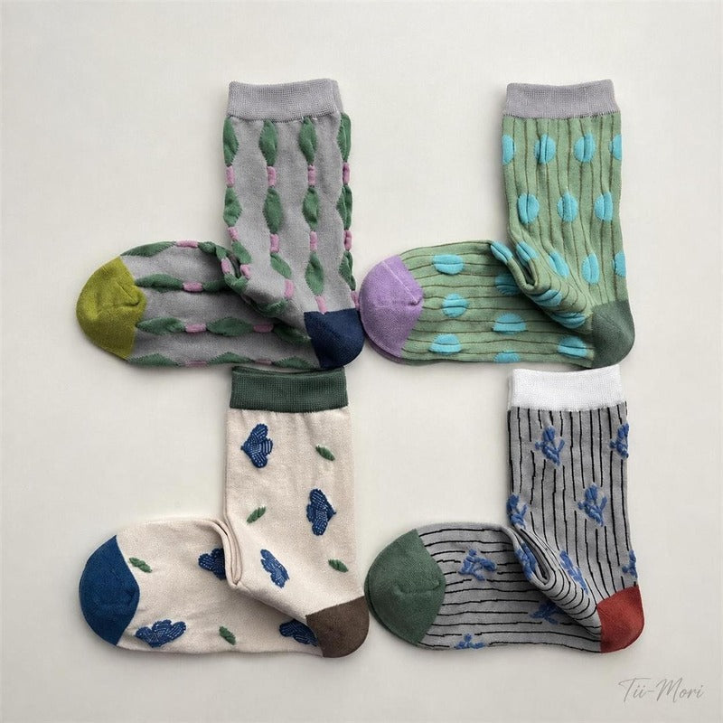 5柄展開|幾何学柄ソックス