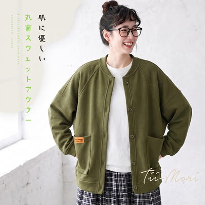 3色展開|クルーネック スウェットジャケット