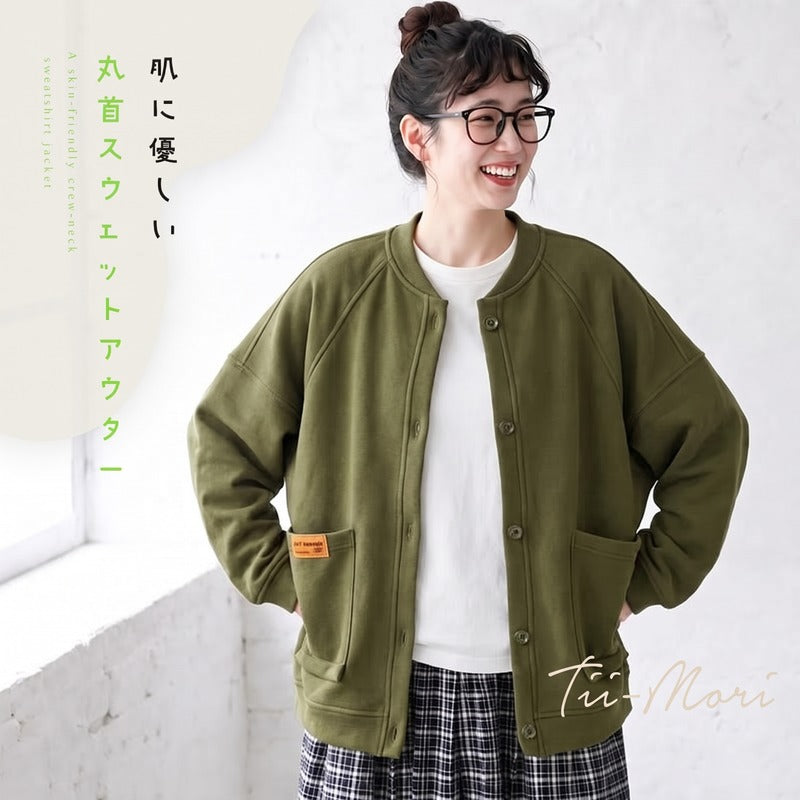 3色展開|クルーネック スウェットジャケット