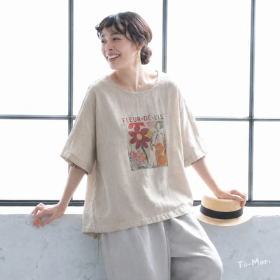 プリント ラウンドネック プルオーバー 半袖 Tシャツ