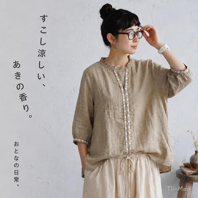 上品&若々しい 刺繍ブラウス