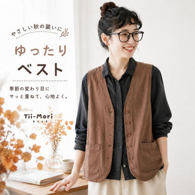 適秋仕様 ショート丈 ノースリーブベスト