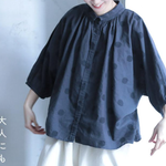 可愛いドット柄シャツ S／M／L さらっと着られて、