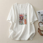 プリント ラウンドネック プルオーバー 半袖 Tシャツ