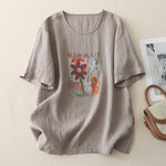 プリント ラウンドネック プルオーバー 半袖 Tシャツ