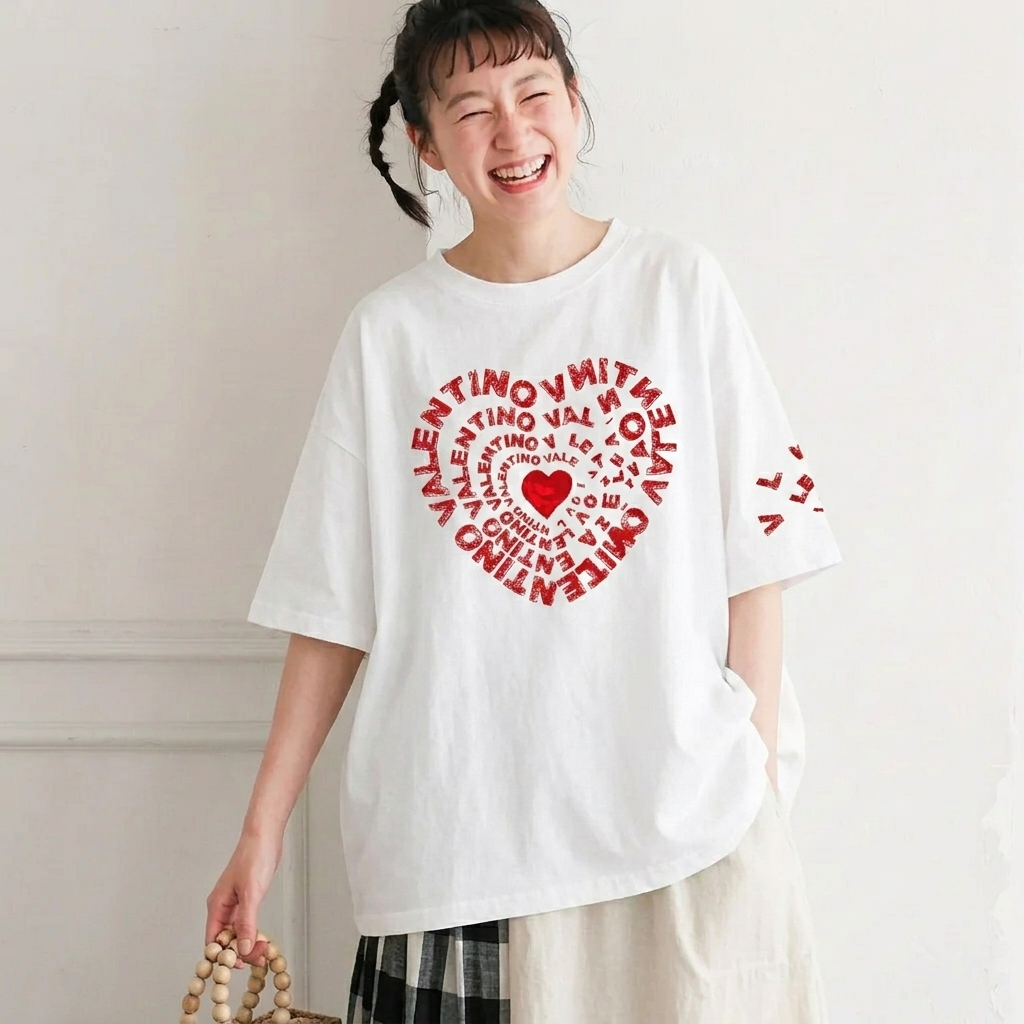 プリント アルファベット ラウンドネック 着心地抜群 デイリーコーデ Tシャツ
