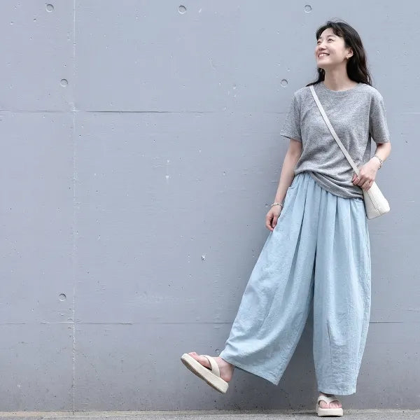 無地 ガウチョパンツ
