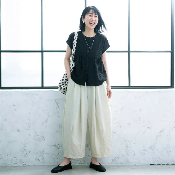 無地 ガウチョパンツ
