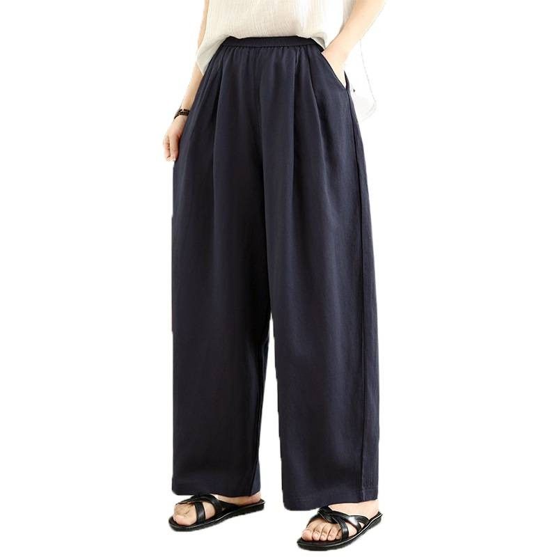 薄手素材 アンクル丈（9分丈） 無地 ガウチョパンツ