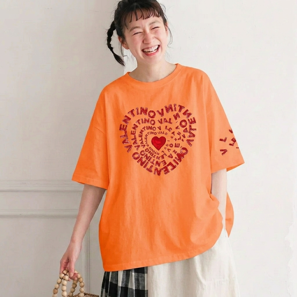 プリント アルファベット ラウンドネック 着心地抜群 デイリーコーデ Tシャツ