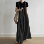 綿麻 ワイドシルエット サロペット M-4XL