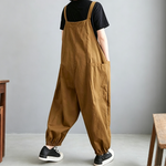 コットンリネン 9分丈ワイドサロペット