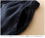 無地 8分丈 ビッグシルエット カジュアルパンツ