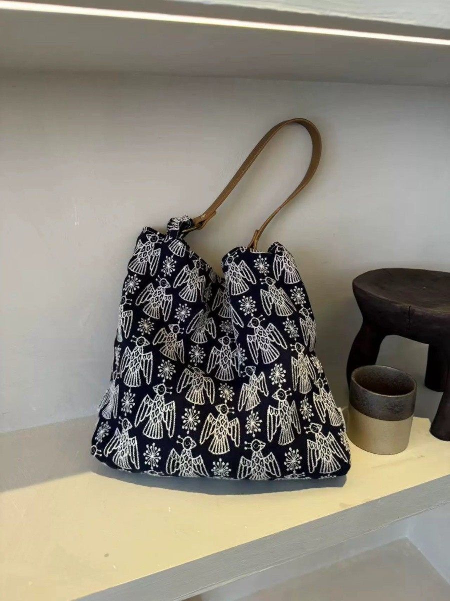 モリ系 刺繍 レディースバッグ