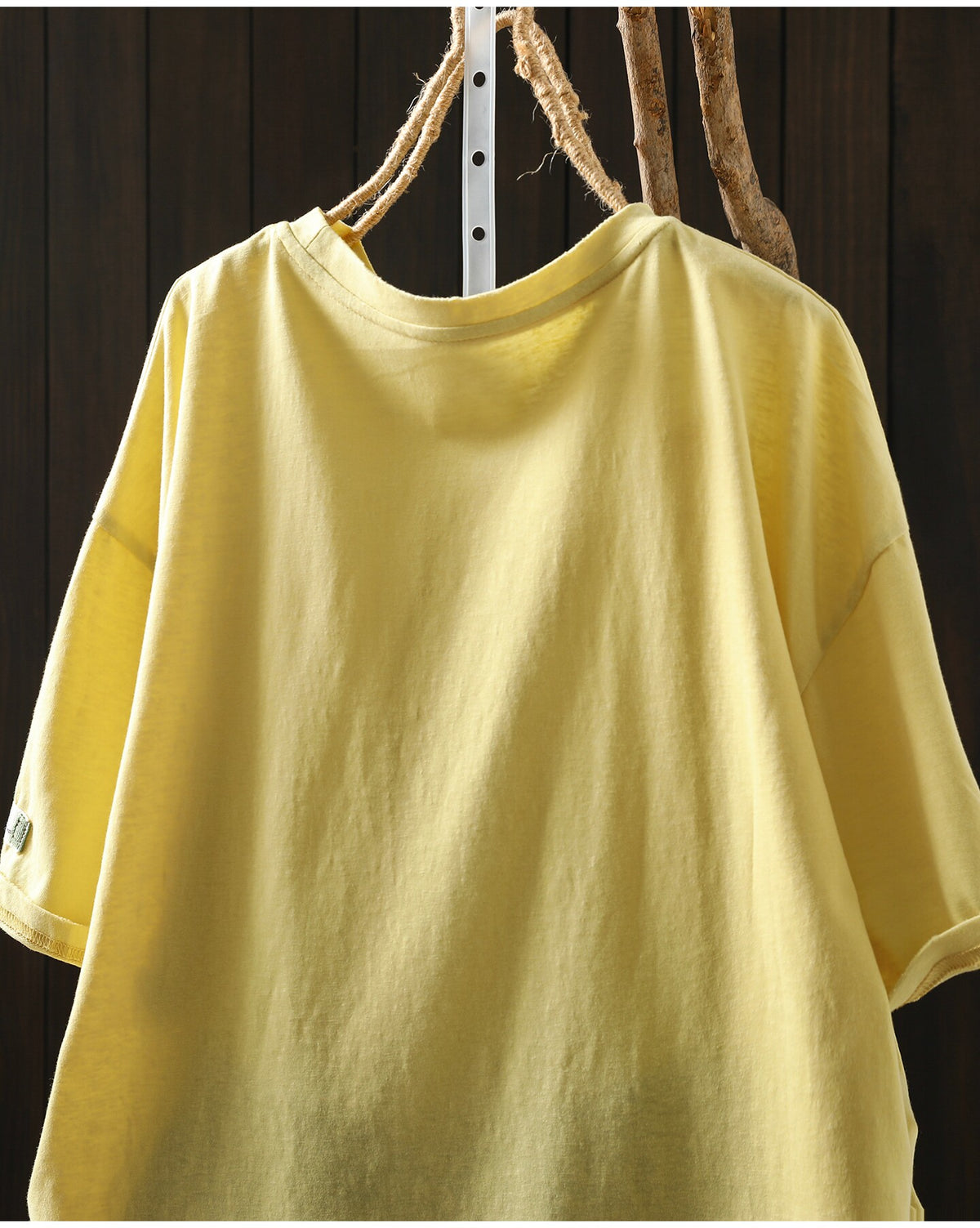 コットン ラウンドネック プリント Tシャツ