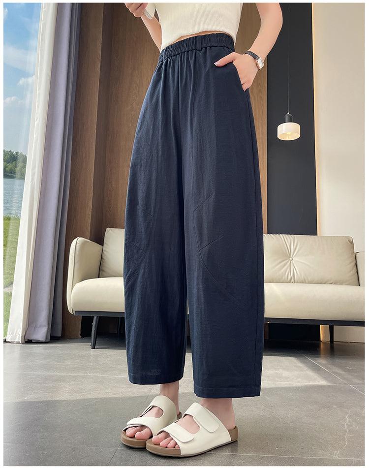 S～4XL 無地 アンクル丈（9分丈） ガウチョパンツ