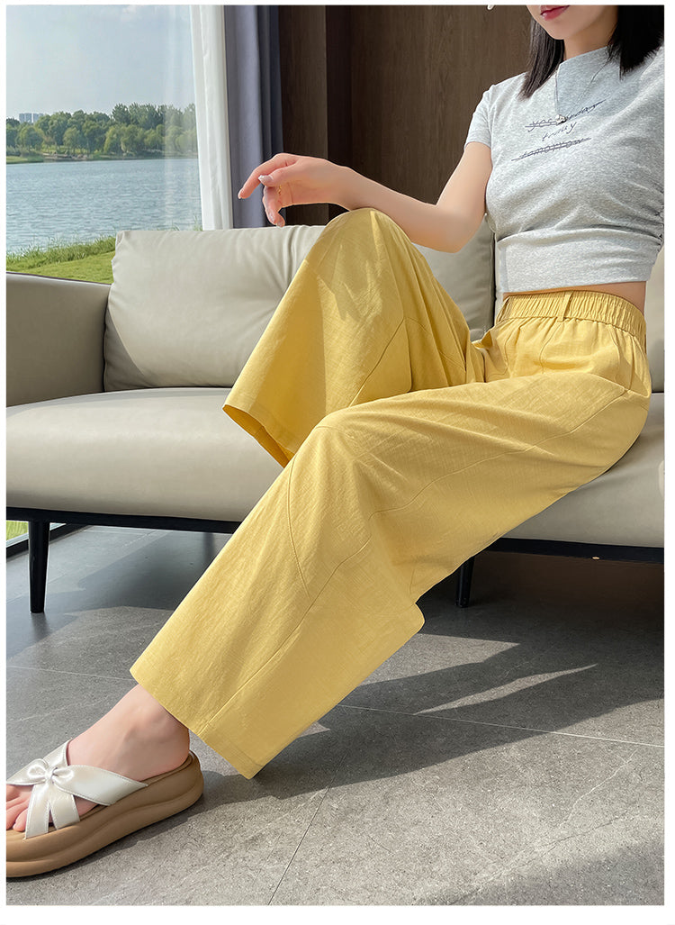 S～4XL 無地 アンクル丈（9分丈） ガウチョパンツ