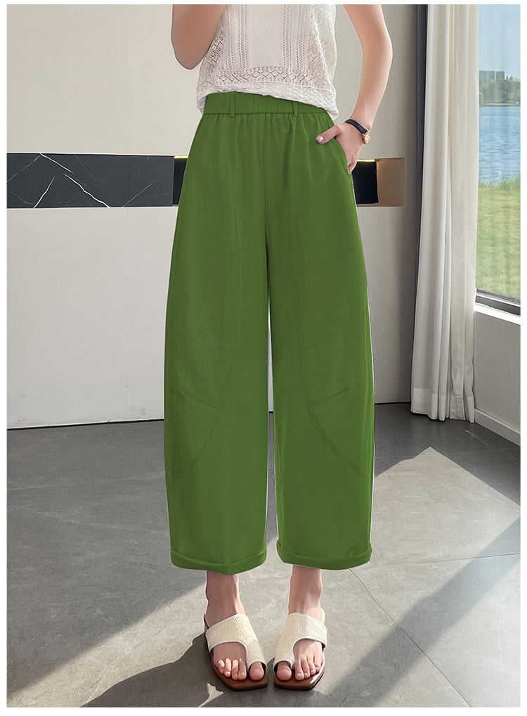 S～4XL 無地 アンクル丈（9分丈） ガウチョパンツ