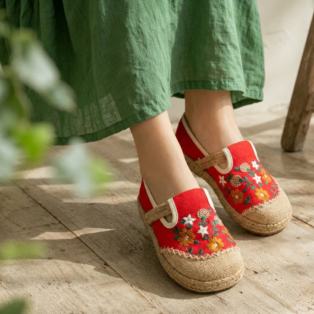花模様 キュート プリント 刺繍 キック