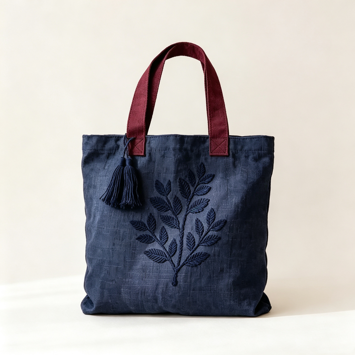 ファスナー 植物柄 キャンバスバッグ