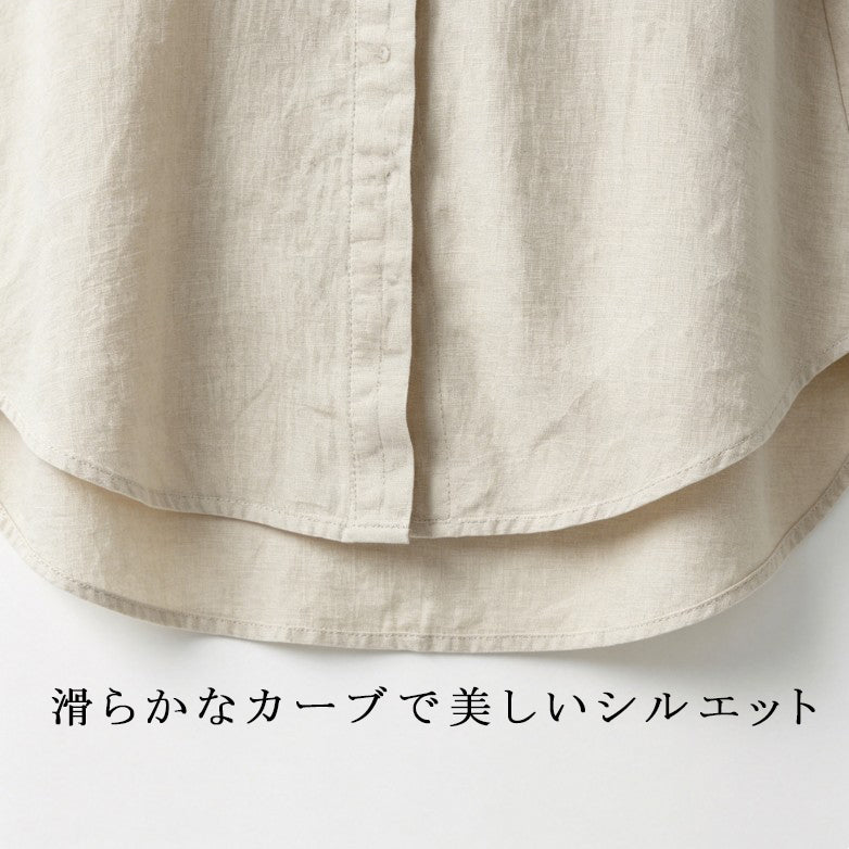 M～4XL スタンドネック ポケット付き 無地 七分袖 シャツ