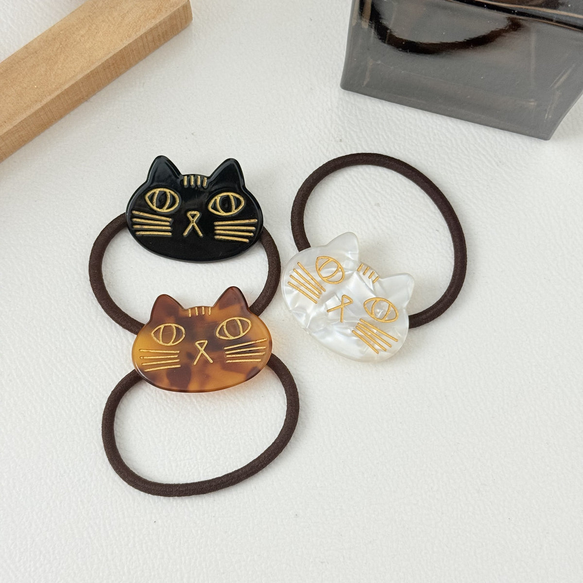 スウィート 猫顔 ポニーテールホルダー ヘアタイ