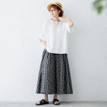 S～4XL 無地 プルオーバー 五分袖 ラウンドネック Tシャツ