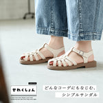 ローヒール 夏 PU フラットヒール 平底・厚底サンダル