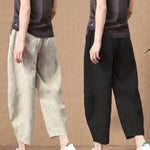 S～5XL コットンリネン アンクル丈（9分丈） 無地 カジュアルパンツ