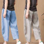 S～5XL コットンリネン アンクル丈（9分丈） 無地 カジュアルパンツ