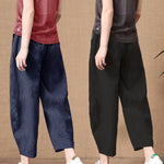 S～5XL コットンリネン アンクル丈（9分丈） 無地 カジュアルパンツ