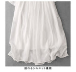 ナチュラル風 綿麻 刺繍入り Aライン 半袖ワンピース