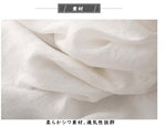 ナチュラル風 綿麻 刺繍入り Aライン 半袖ワンピース