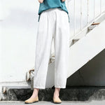 M～5XL 綿麻 アンクル丈（9分丈） 無地 カジュアルパンツ