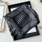 テクスチャ プリント レトロ スカーフ