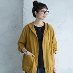 コットン XL～5XL 無地 ボタン フード付き 長袖 シャツ