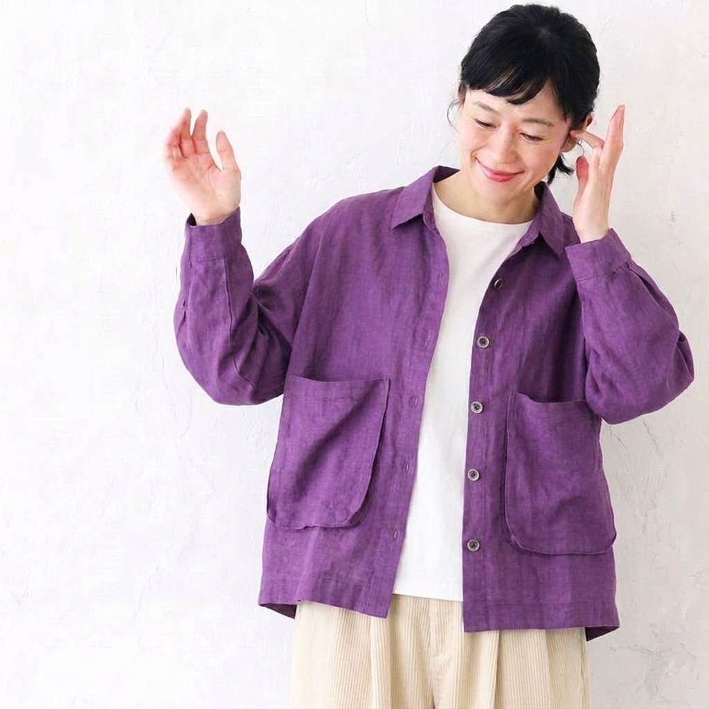 コットン 2XL～5XL 無地 ポケット付き ボタン 長袖 シャツ