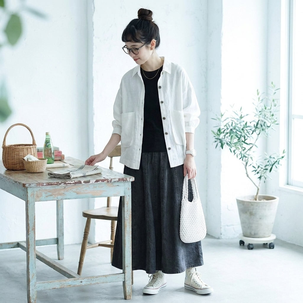 コットン 2XL～5XL 無地 ポケット付き ボタン 長袖 シャツ