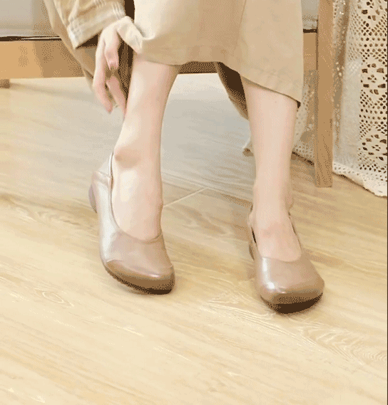 PU ラバー キック 秋 フラットヒール ローヒールパンプス