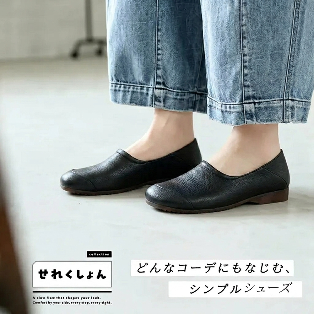 PU ラバー キック 秋 フラットヒール ローヒールパンプス