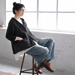 綿麻 フード付き レトロ ジャケット