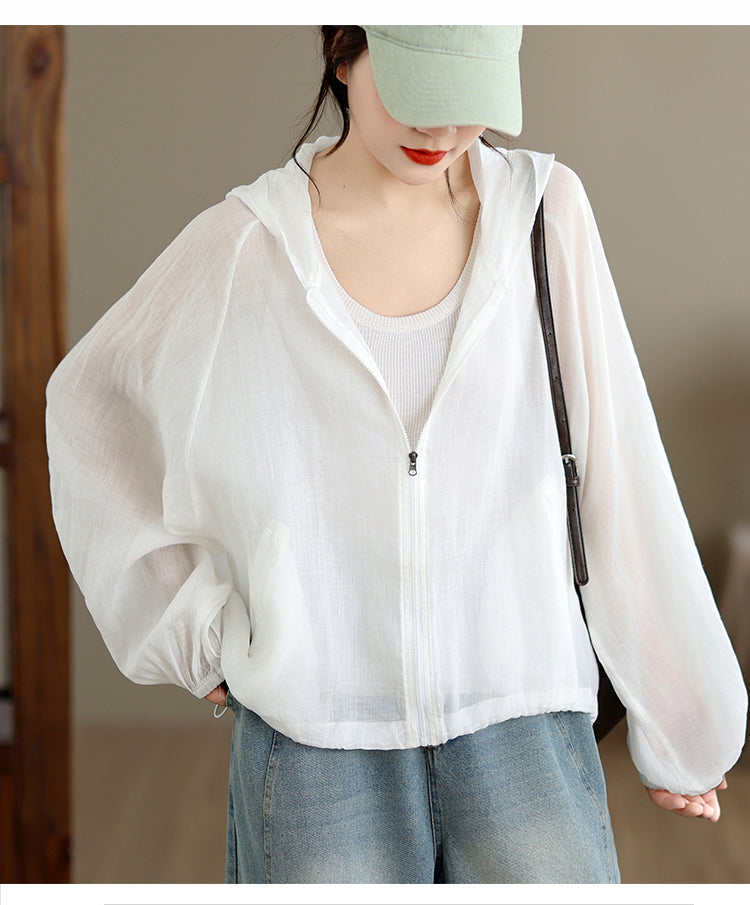 無地 フード付き 長袖 日焼け止め服