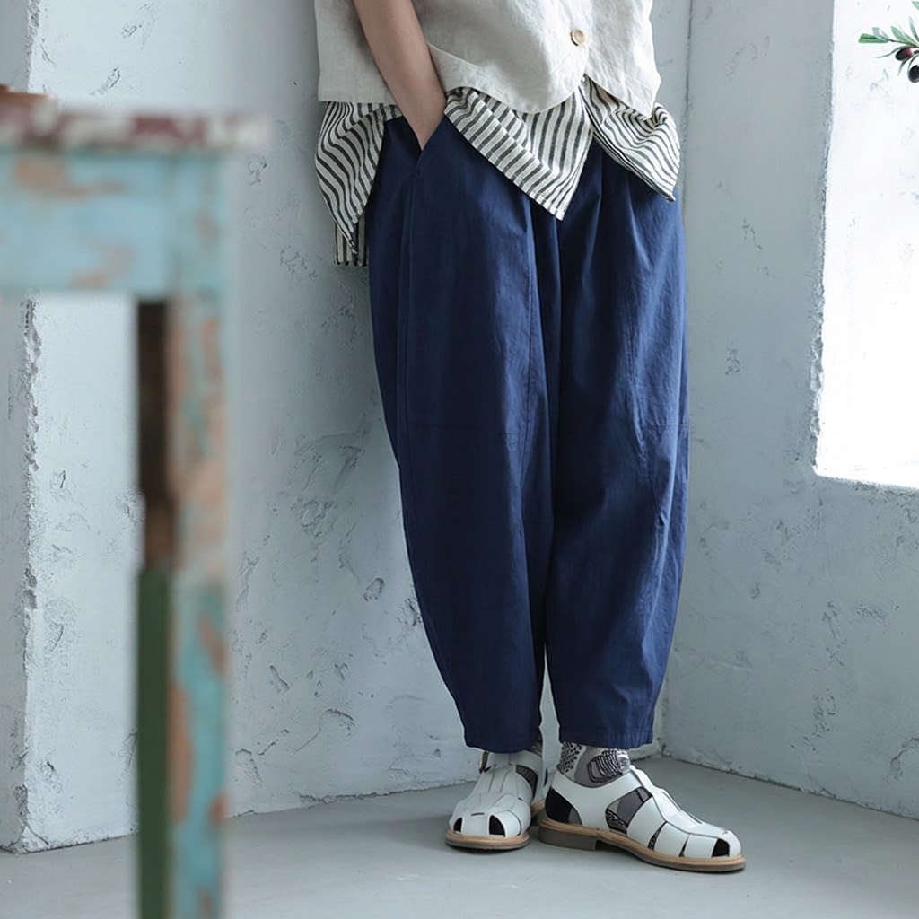 リラックス感 無地 カジュアルパンツ