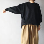 バルーンスリーブ 丸襟 ワイドパンツ セットアップ 肌寒さ対応