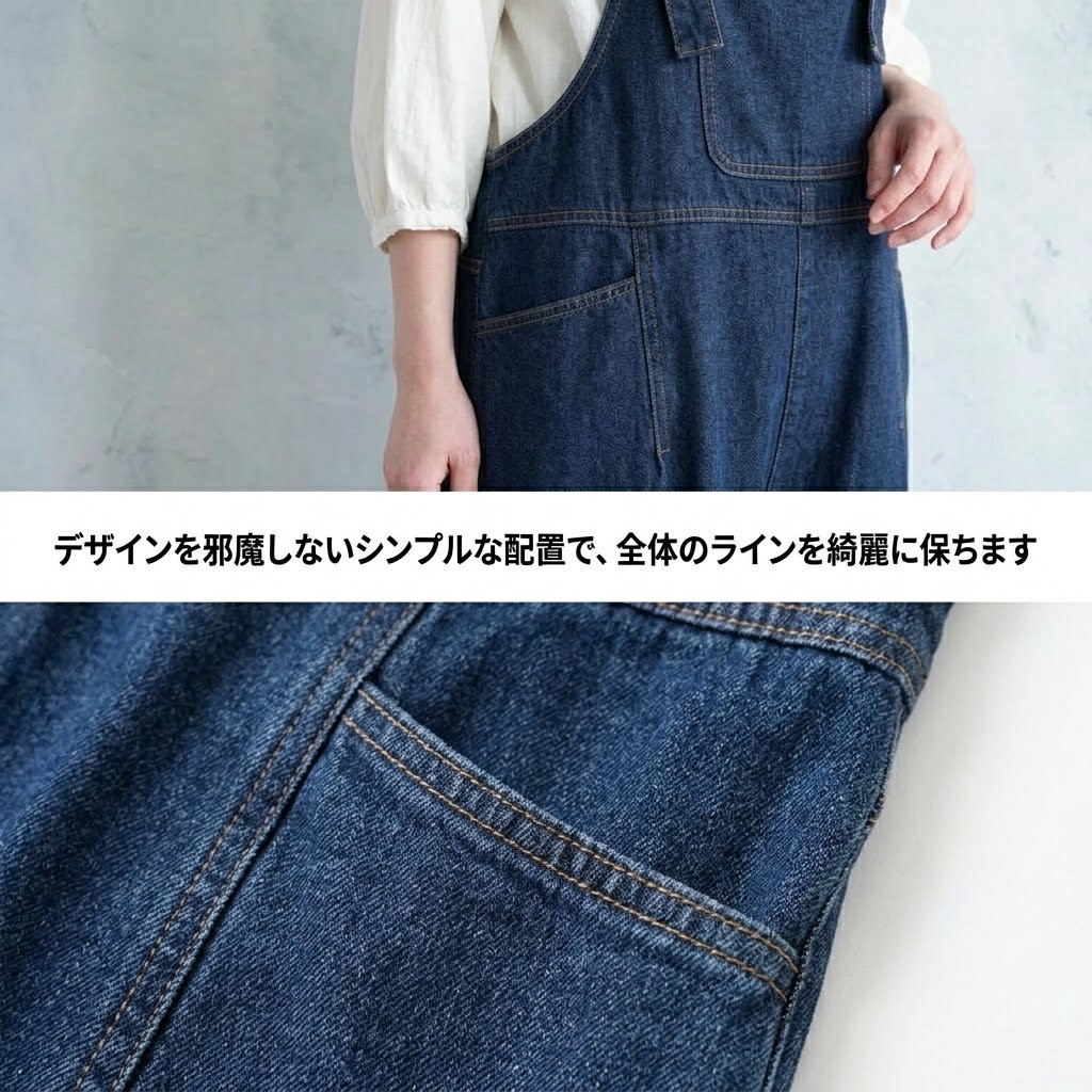 ハイウエスト ワイドレッグ ストレート サロペット