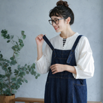 ハイウエスト ワイドレッグ ストレート サロペット