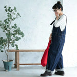 ハイウエスト ワイドレッグ ストレート サロペット