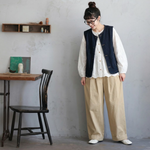 デニムベスト・長袖シャツ・ワイドパンツ 単品・セット販売
