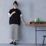 小さめタートルネック半袖トップス＆スカート2点セット